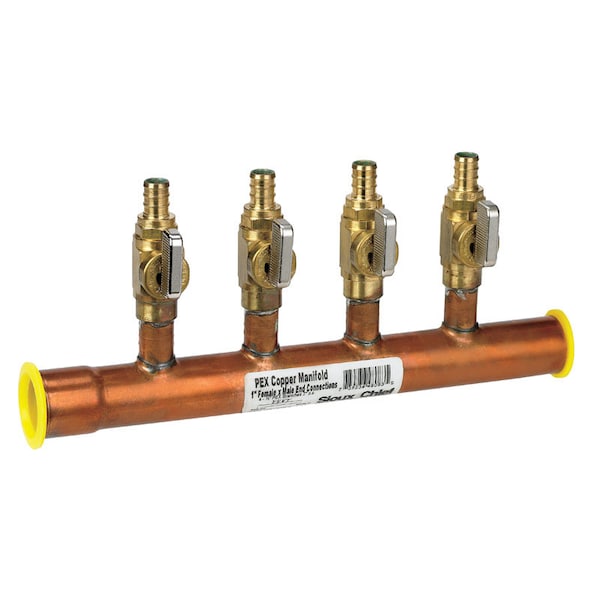 Sioux Chief Sioux Chief 1 in. CTS each X 1 in. D PEX Copper 4 Port Manifold 672XV0431PK - main